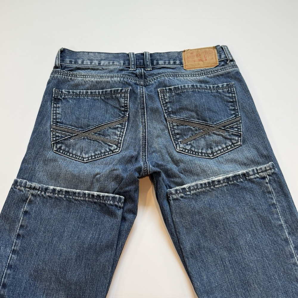John B Stetson 1014 Rocker Boot Leg Jeans Men's 32x36 Whiskers Blue Fit 30x34
